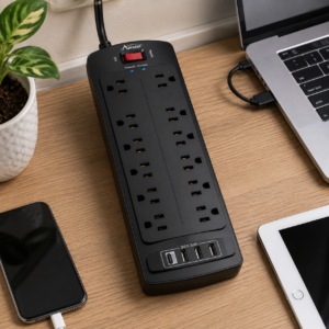 12-Outlet Surge Protector Power Strip with USB